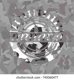 Question Mark grey camouflage emblem