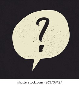 Question mark. Grunge styled