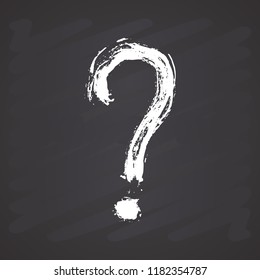 Question Mark grunge textured hand drawn, vector illustration on chalkboard background.