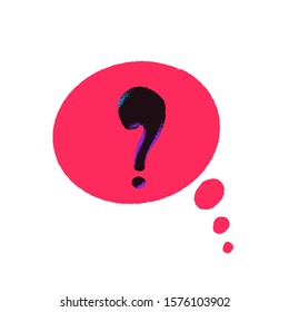 Question mark. Hand drawn ask sign isolated on white background. Vector stylized typography.