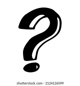 question mark hand drawn in doodle style