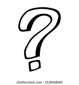 question mark hand drawn doodle, vector. icon, sticker.
