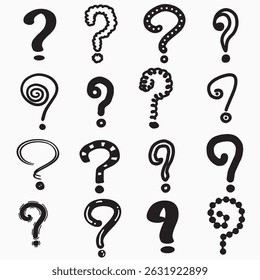 Question mark hand drawn freehand 