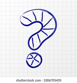 Question mark - hand drawn icon. Vector.