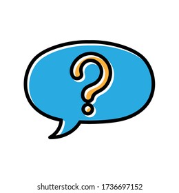 question mark hand drawn icon vector design