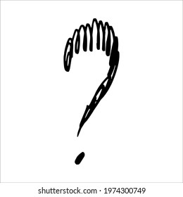 Question mark. Hand drawn illustration isolated on white background.