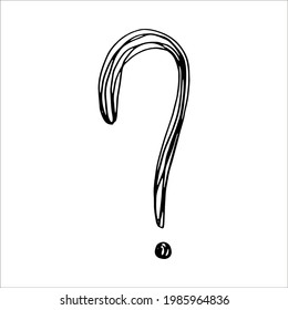 Question mark. Hand drawn illustration isolated on white background