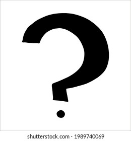 Question mark. Hand drawn illustration isolated on white background.