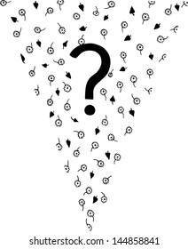 Question mark. Hand drawn paper flags with all alphabet letters. You can made buntings with any sentences (for spaces you can use my flags without letters).