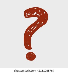 question mark hand drawn in pencil textural