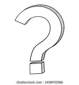 Question mark. Hand drawn sketch. Vector illustration isolated on white background