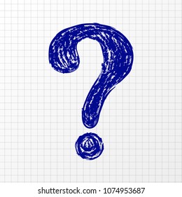 Question mark - hand drawn symbol. Vector.