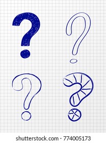 Question Mark - hand drawn symbol. Vector