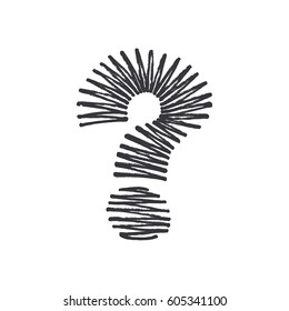 Question mark hand drawn, vector image