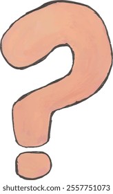 Question mark hand drawn watercolour illustrations clipart 