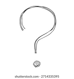Signo de interrogación Icono de línea dibujado a mano Ilustración vectorial monocromática con múltiples líneas superpuestas