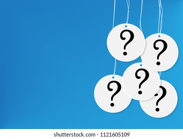 Question mark hanging tags concept