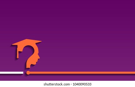 Question mark head with Education Cap, vector