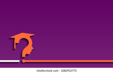 Question mark head with Education Cap, vector