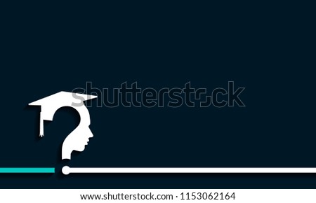 Question mark head with Education Cap, vector
