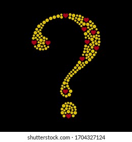 Question mark heart,Graphic design print t-shirts fashion,vector,poster,card