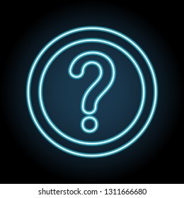 question mark or help sign neon icon. Simple thin line, outline vector of web, minimalistic icons for UI and UX, website or mobile application