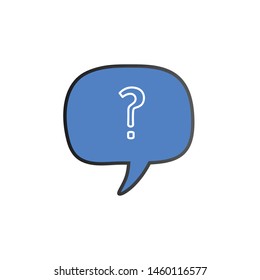 Question mark Help speech bubble symbol. FAQ sign. Vector illustration isolated on white background.