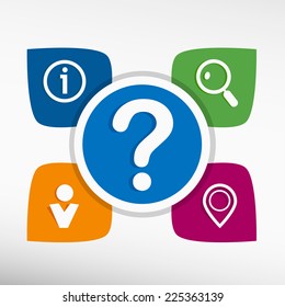 Question mark. Help symbol and icons set vector illustration. Modern Flat style 