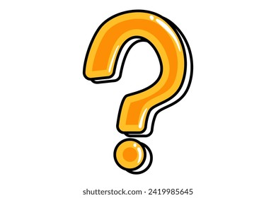Question Mark Highlight Note Sticker Design