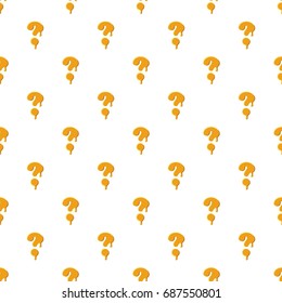 Question mark from honey pattern seamless repeat in cartoon style vector illustration