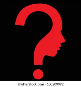 Question mark human head icon. Education and idea concept, vector
