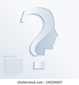 Question mark human head symbol. Vector illustration.