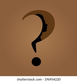 question mark human head symbol, vector