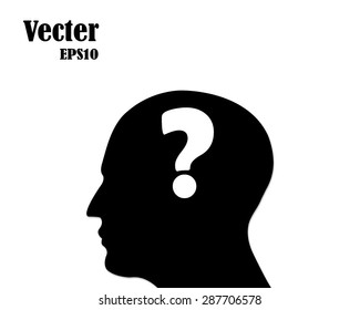 question mark human head symbol, vector