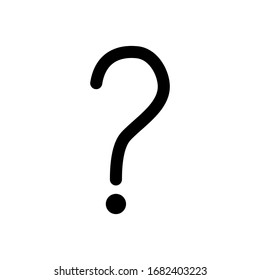 Question mark as an icon to ask a problem. This question mark can also be used for FAQ. This question mark is made using a quasi-hand. Question mark icon in vector form with a white background.