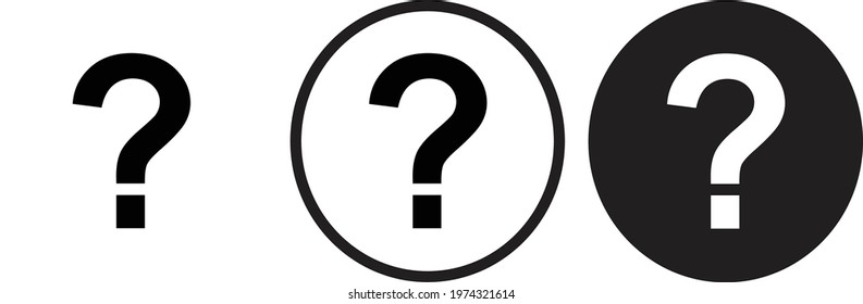 question mark icon black outline for web site design 
and mobile dark mode apps Vector illustration on a white background