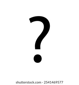 Question mark icon. Black query symbol. Simple graphic design. Vector element.