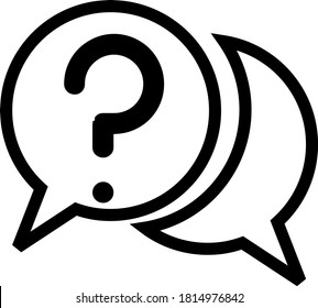 Icono de signo de interrogación con signo de chat, chateando con icono de pregunta, Vector
