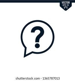 Question mark icon collection in glyph style, solid color vector