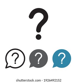 Question mark icon, color, line, outline vector sign, linear style pictogram isolated on white. Symbol, logo illustration