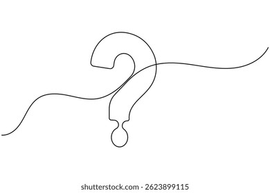 Question mark icon continuous one line drawing and minimalist style isolate outline vector