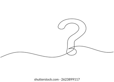 Question mark icon continuous one line drawing and minimalist style isolate outline vector