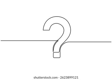 Question mark icon continuous one line drawing and minimalist style isolate outline vector