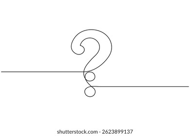 Ícone de ponto de interrogação desenho contínuo de uma linha e estilo minimalista isolar vetor de contorno