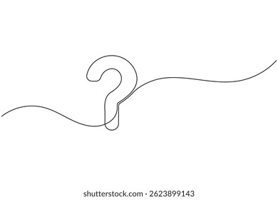 Question mark icon continuous one line drawing and minimalist style isolate outline vector