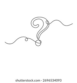 Question mark icon   continuous one line drawing of outline vector illustration 