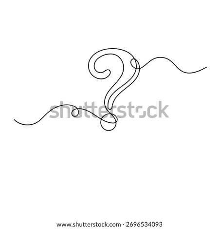 Question mark icon   continuous one line drawing of outline vector illustration 