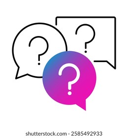 Question mark icon. Curiosity, inquiry, exploration, critical thinking, and idea generation. Vector illustration.