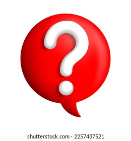 Question mark icon - design element for questionnaire or F.A.Q in 3D glossy style and bubble shape