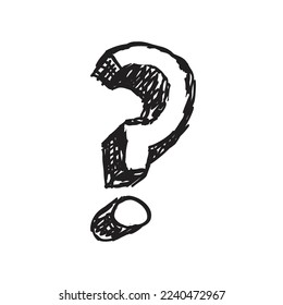 Question mark icon design. Hand design style